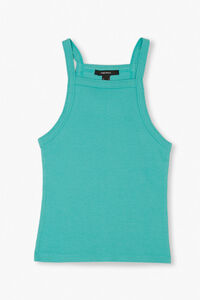 TEAL Scalloped-Trim Ribbed Cami, image 1