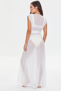 WHITE Billowy Sheer Swim Cover-Up Dress, image 3