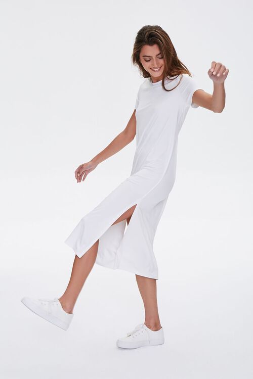 WHITE Midi T-Shirt Dress, image 1