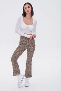 TAN/BLACK Leopard Print Flare Pants, image 1