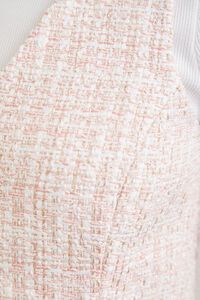 WHITE/PINK Tweed Button-Front Vest, image 5