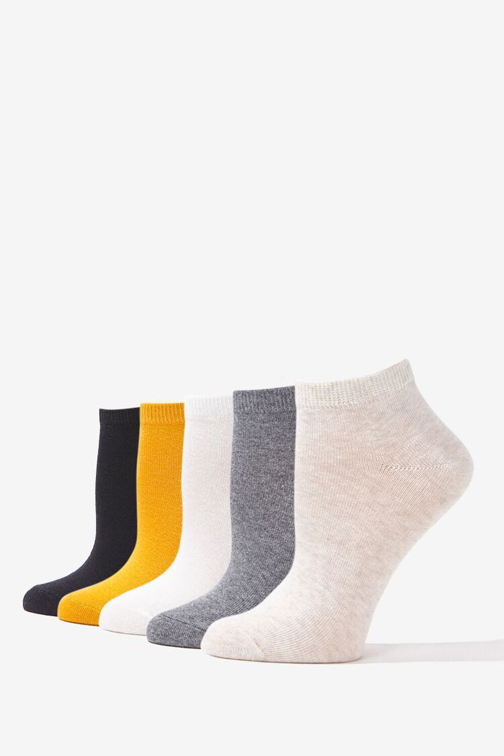 OATMEAL/BLACK Marled Ankle Socks - 5 Pack, image 1