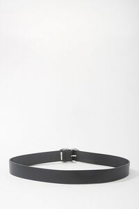 BLACK/SILVER Faux Leather D-Ring Belt, image 2