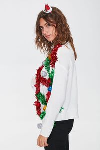 IVORY/MULTI Santa Snowglobe Garland Ball Sweater, image 2