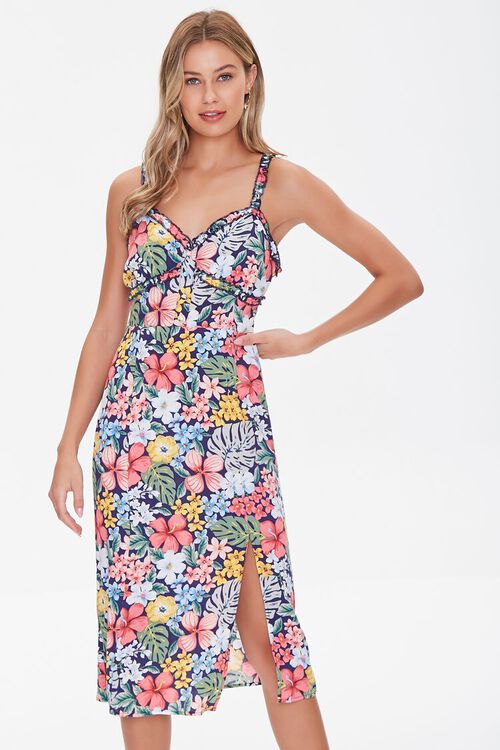 NAVY/MULTI Tropical Floral Print Dress, image 1
