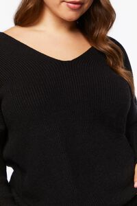 BLACK Plus Size Twisted-Back Sweater, image 5