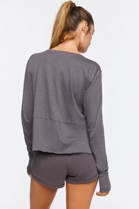 CHARCOAL Active Long-Sleeve Raw-Cut Top, image 3
