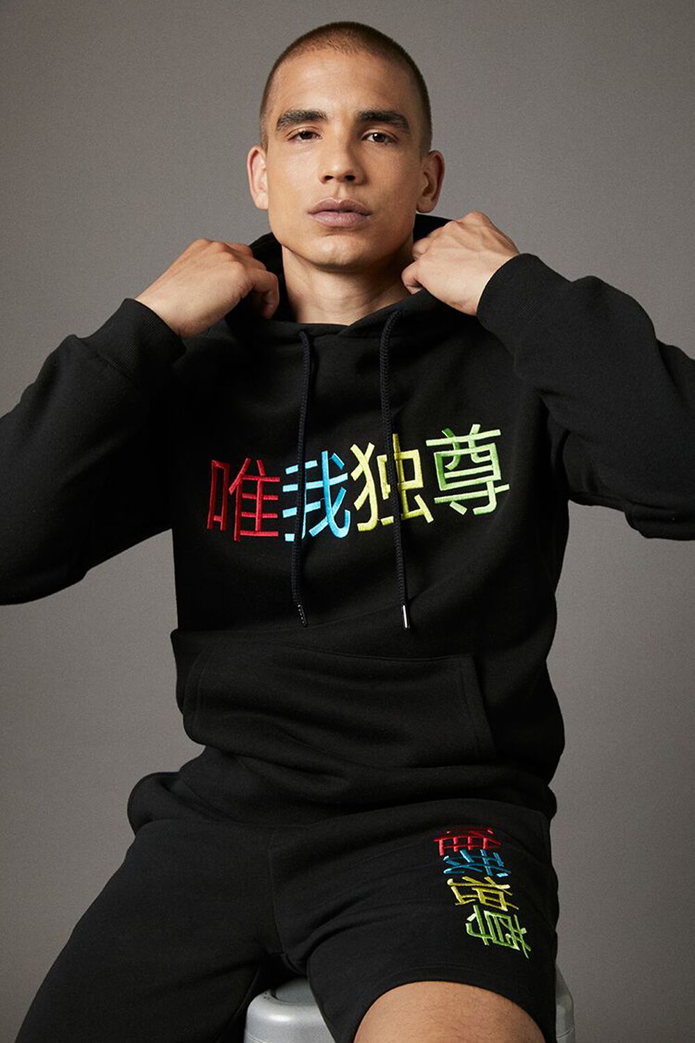 BLACK/MULTI Worlds Greatest Embroidered Graphic Fleece Hoodie, image 1