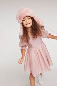 MAUVE Girls Organza Balloon-Sleeve Mini Dress (Kids), image 1