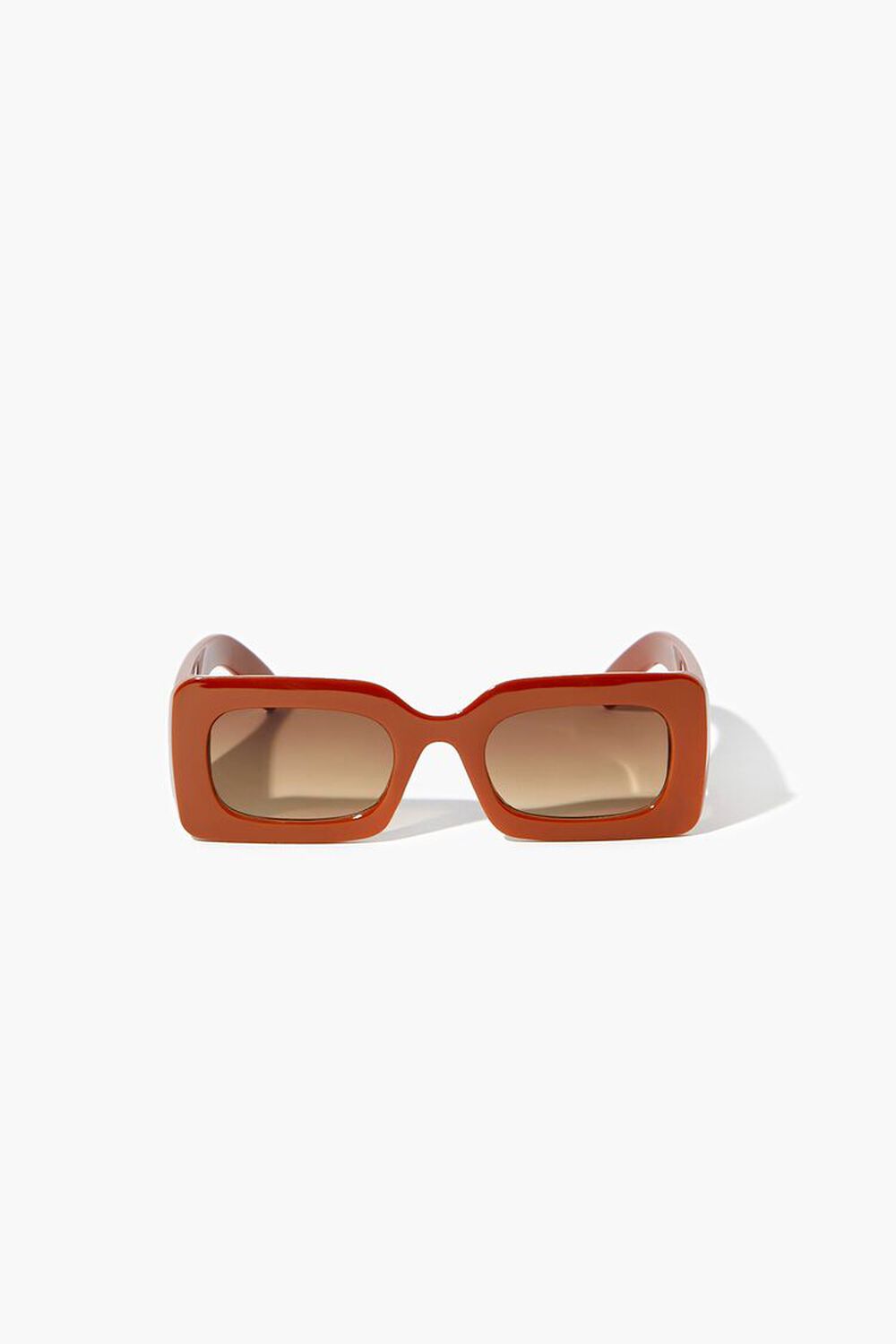 RUST/BROWN Rectangular Frame Sunglasses, image 1
