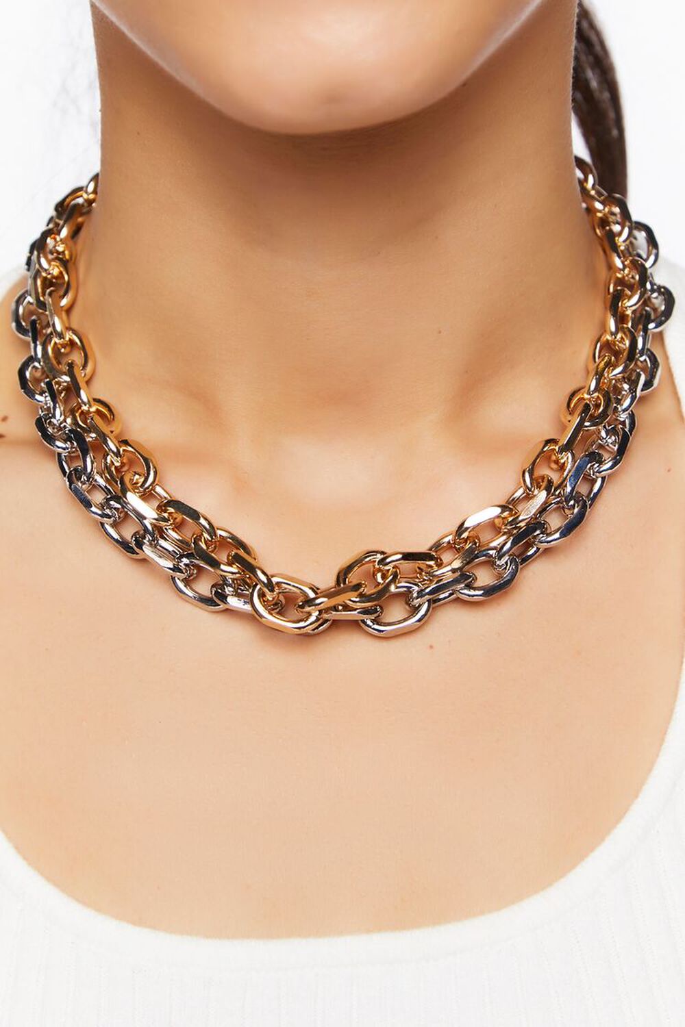 GOLD/SILVER Chunky Necklace Set, image 1