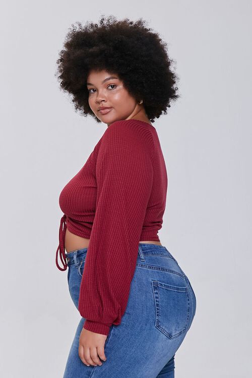 BERRY Plus Size Ruched Crop Top, image 2