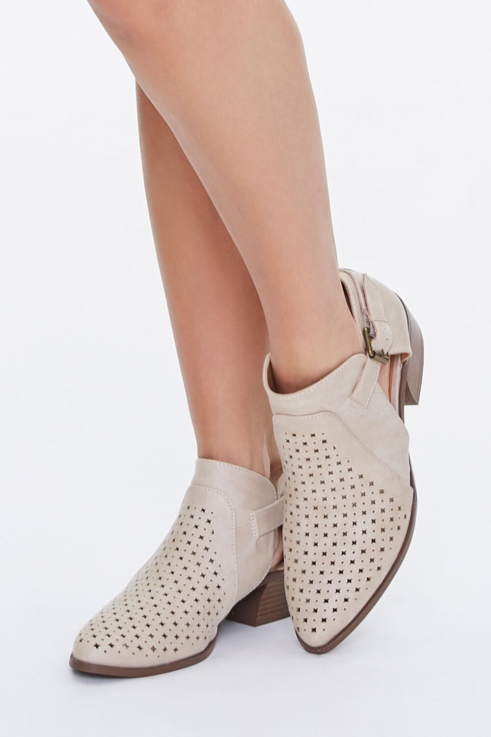 Perforated Buckled Booties, image 1