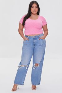 PINK ICING Plus Size Pointelle Knit Tee, image 4