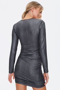 BLACK Bodycon Long-Sleeve Mini Dress, image 3