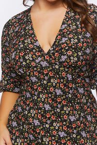 BLACK/MULTI Plus Size Floral A-Line Maxi Dress, image 5