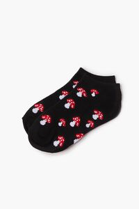 BLACK/MULTI Girls Mushroom Print Ankle Socks (Kids), image 1
