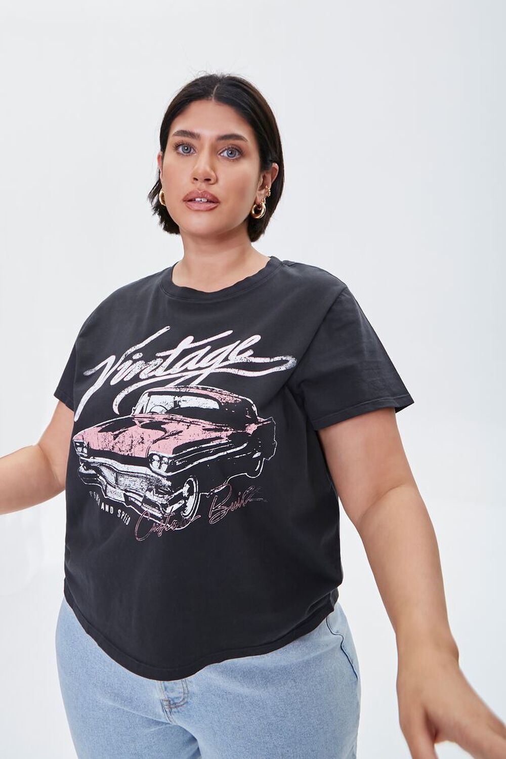 CHARCOAL/MULTI Plus Size Vintage Graphic Tee, image 1