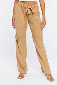 COFFEE Belted Twill Cargo Pants, image 2