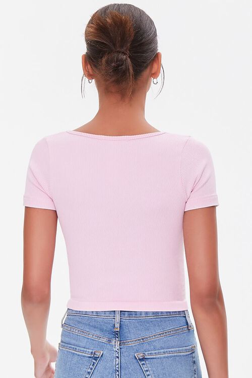 LIGHT PINK Square-Neck Cropped Tee, image 3