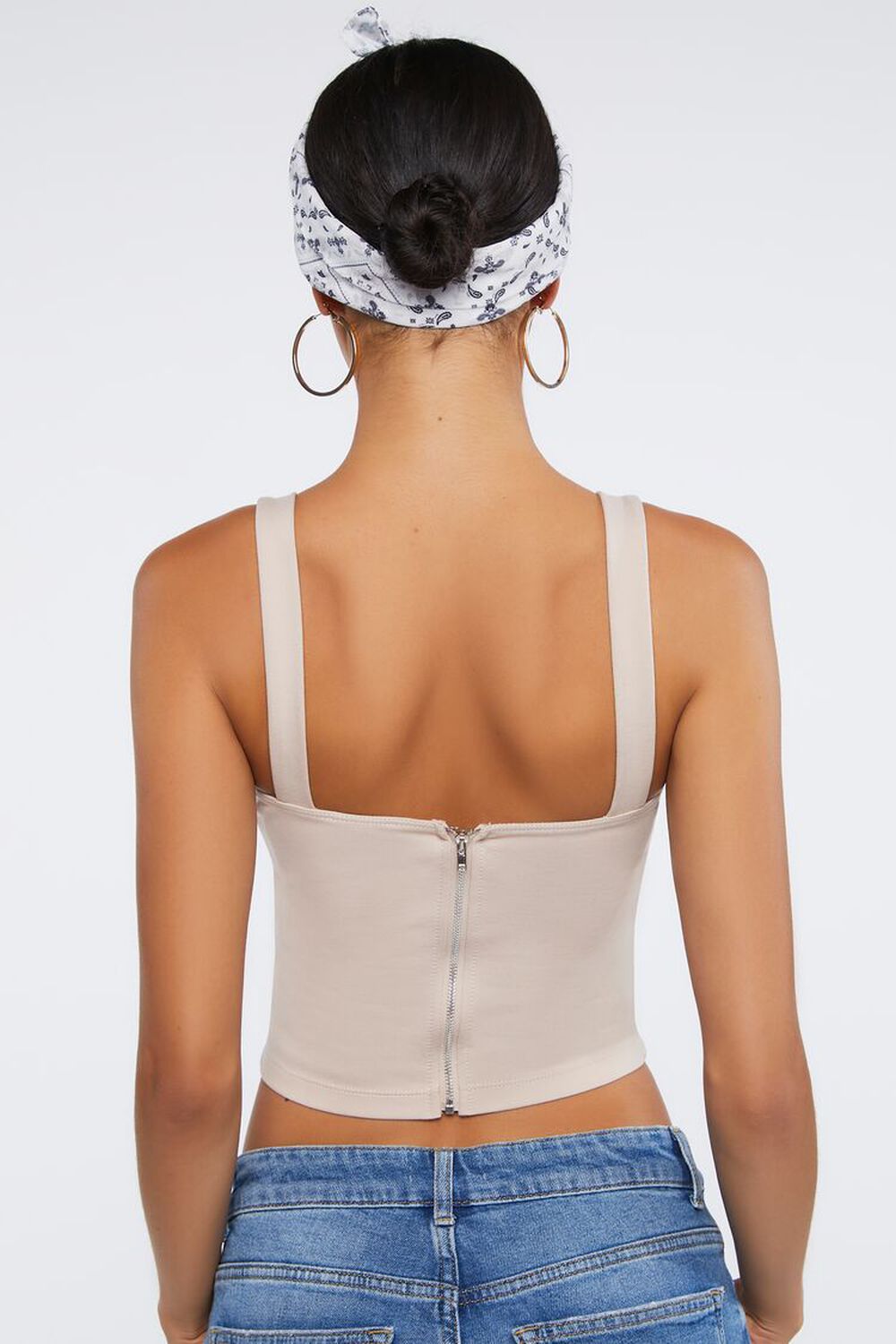 TAUPE Sweetheart Bustier Crop Top, image 3