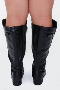 Faux Leather Buckled Boots (Wide), image 3