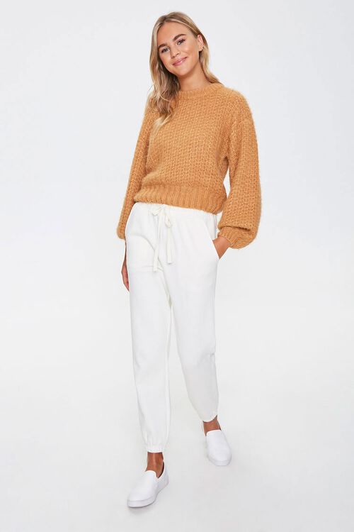 CAMEL Fuzzy Knit Ribbed Sweater, image 4
