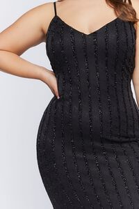 BLACK Plus Size Beaded-Trim Midi Dress, image 5