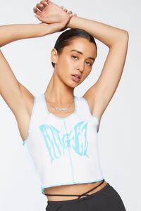 Butterfly Graphic Cropped Tank Top, image 1