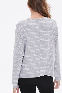 HEATHER GREY/WHITE Striped Drop-Sleeve Top, image 3