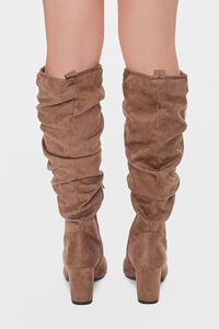 TAUPE Faux Suede Slouch Boots, image 3