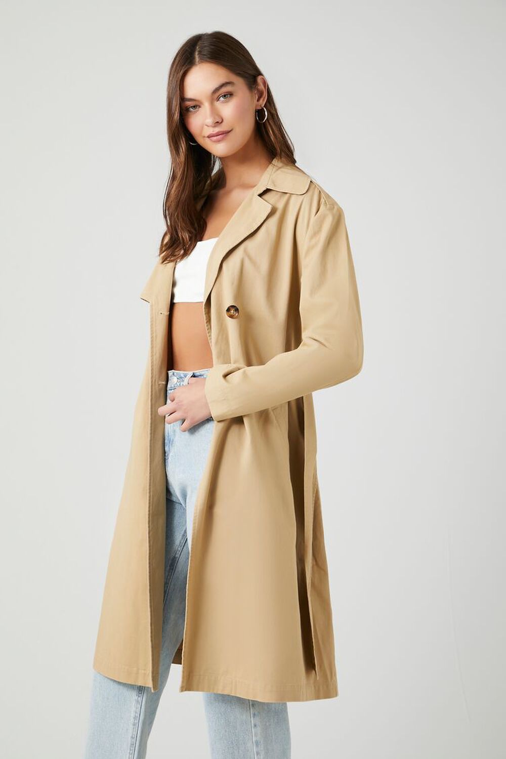 Belted Twill Trench Coat