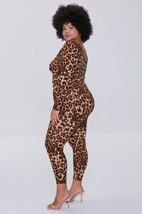 BROWN/MULTI Plus Size Leopard Print Jumpsuit, image 2