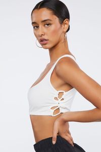 WHITE Ribbed Crisscross Cropped Tank Top, image 2
