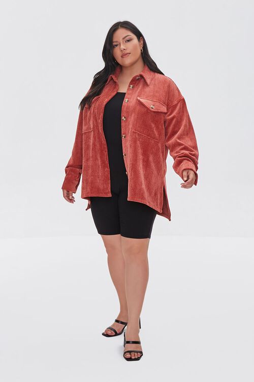 RUST Plus Size Textured High-Low Jacket, image 4