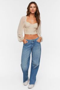 ASH BROWN Ruched Sweetheart Crop Top, image 4