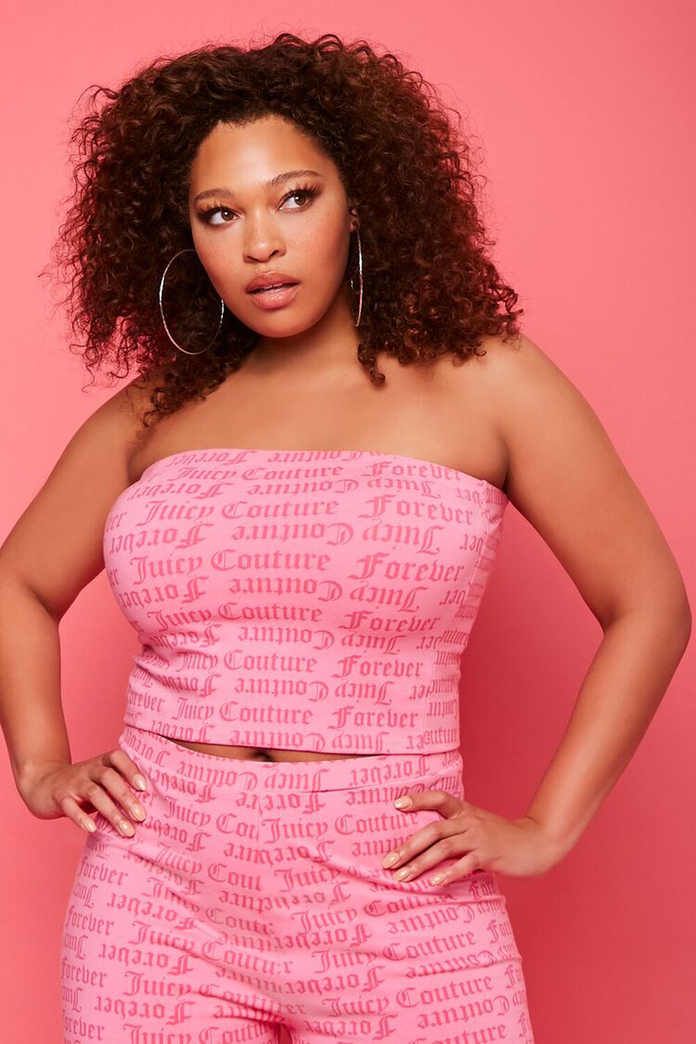 PINK/MULTI Plus Size Juicy Couture Tube Top, image 1