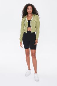 LIGHT OLIVE French Terry Zip-Up Hoodie, image 4