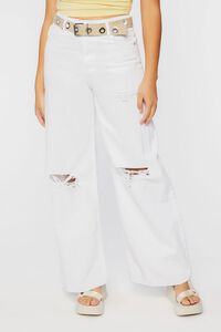 WHITE Distressed High-Rise Jeans, image 2