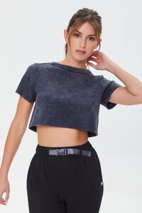 BLACK Active Oil Wash Cropped Tee, image 1