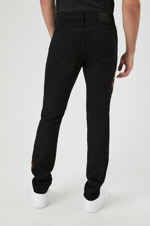 Hot Trendy Black Baggy Jeans For Men Y2k Clothes Fashion Skeleton