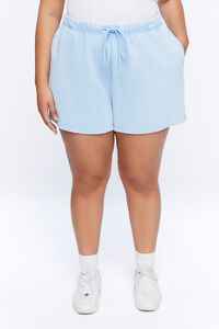 BLUE Plus Size Drawstring Shorts, image 2