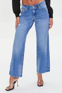 MEDIUM DENIM Low-Rise Straight-Leg Jeans, image 2