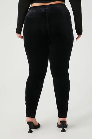 Forever21 Black Velvet Leggings Dress Pants Soft - Depop