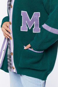 GREEN/MULTI Varsity-Striped Cardigan Sweater, image 5