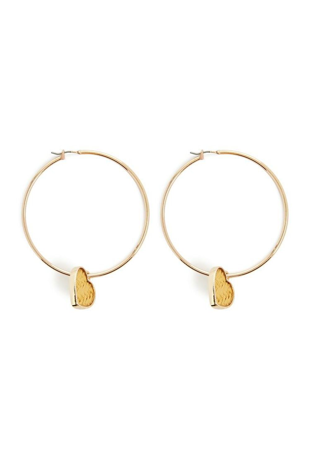GOLD Heart Hoop Earrings, image 1