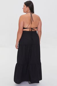 BLACK Plus Size Halter Cutout Maxi Dress, image 3