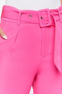 HOT PINK Belted High-Waist Ankle Pants, image 5