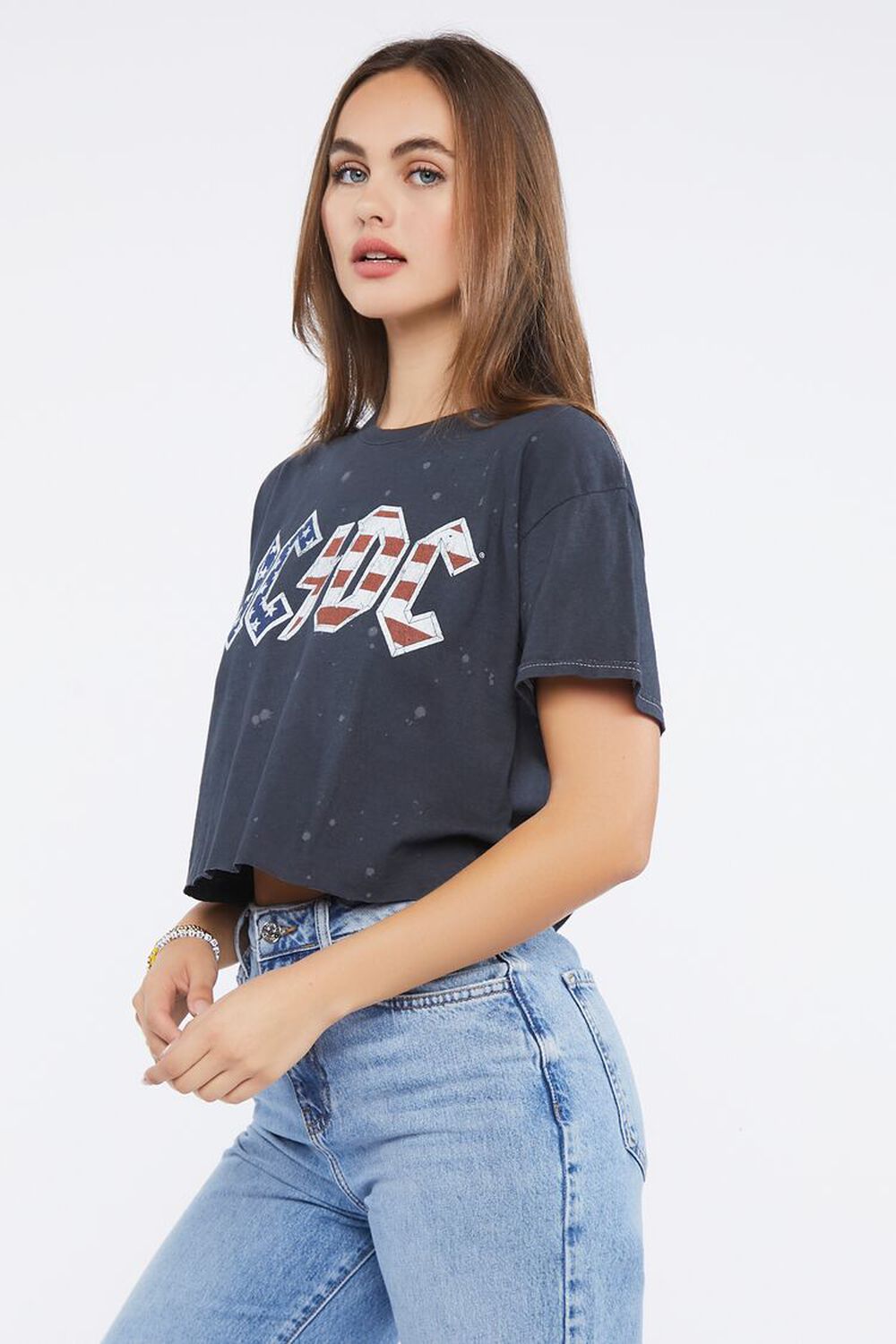 BLACK/MULTI ACDC Tour Graphic Cropped Tee, image 2