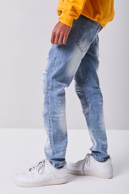 LIGHT DENIM XRay Distressed Paint Splatter Jeans, image 3
